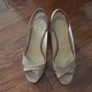 Christian Louboutin Tan slingback Sandal 38.5